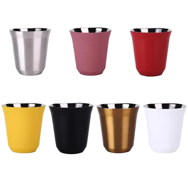 80ML160ML Espresso Mugs 304 Stainless Steel Coffee Cups Insulated Double Wall Safe Small Capacity Insulation