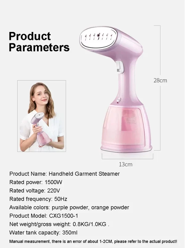 220V 1500W 320ml Handheld Hanging Ironing Machine Portable Household Mini Small Visual Steam Ironing Machine Electric Iron