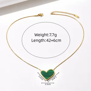 Hot Sale MICO KIVI Love Series 18K Gold Plated Titanium Steel Natural Malachite Necklace Simple And Versatile Women's Jewelry