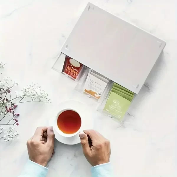 1 drawer tea bag storage box Kitchen storage drawer basket cabinet countertop storage box Coffee tea sugar storage supplies