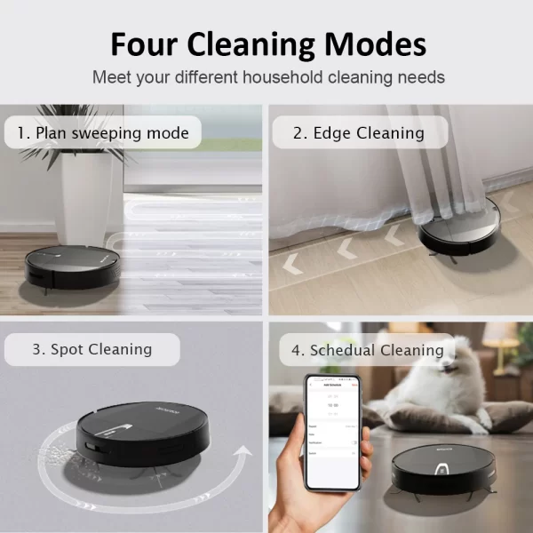 Robot Vacuum Smart Mop Cleaner With 3800PA Suction APP& Voice Control Autocharge Sweeping Floor Cleaning For Home Robotic Vacuum