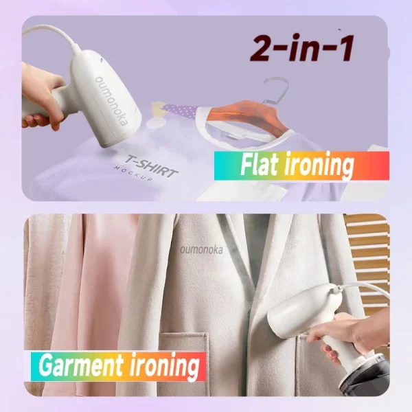 2-in-1 Handheld Clothes Steam Iron Garment Steamer Generator for Clothes Electric Hanging Mite Removal Steamer Home Appliance