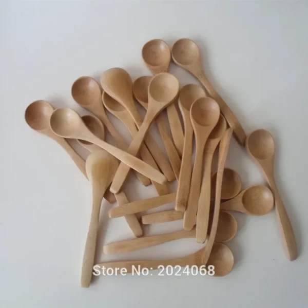 10pcs/Set Wooden Honey Spoon Ecofriendly Household Tableware Bamboo Kitchen Condiment Scoop Coffee Spoon Dessert Spoon Teaspoon