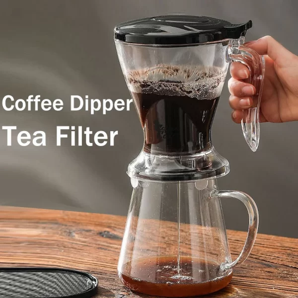 600ML Coffee Dipper,Tea Infuser for Loose Leaf Tea,Hand Brew Drip Coffee Machine,Large Filter Holder,Drinkware for Ice Americano