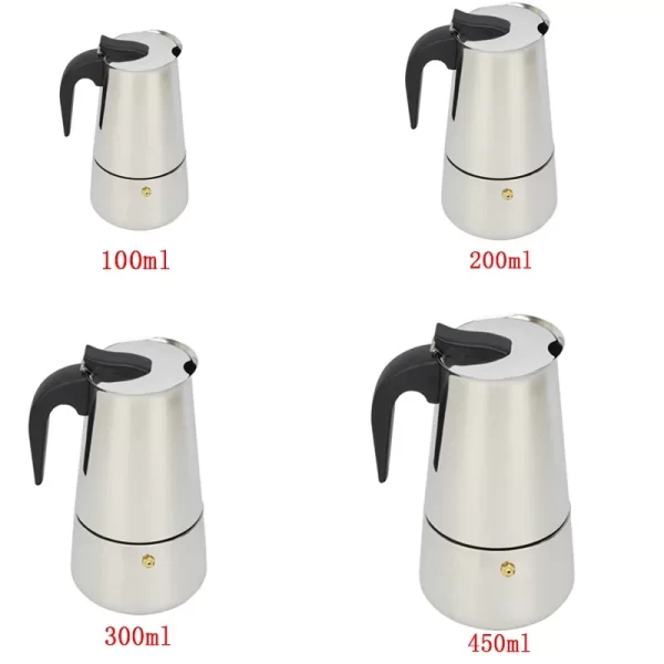 2/4/6/9 Cups Stainless Steel Coffee Maker Moka Pot Espresso Maker Cups Latte Percolator Stove Top Espresso Pot