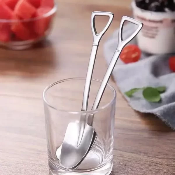 Shovel Spoons Fork Stainless Steel Tea Spoons Creative Coffee Spoon for Ice Cream Dessert Scoop Tableware Cutlery