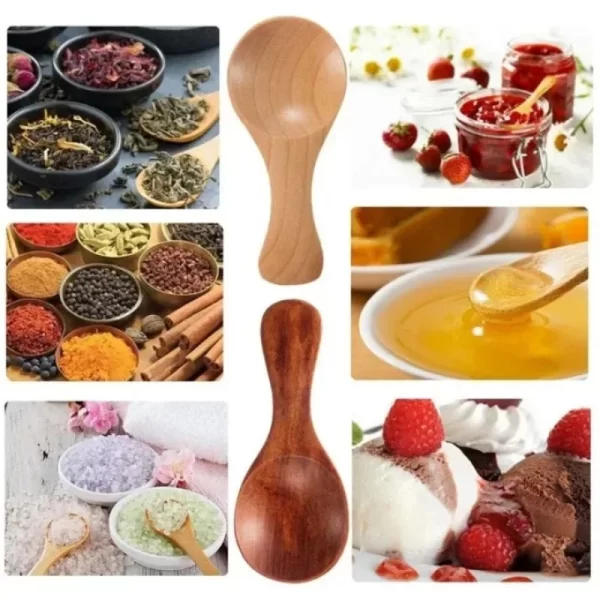 1-10PCS Mini Natural Wooden Spoons Scoop Tea Honey Coffee Condiment Salt Sugar Spoon Cooking Tools Household Kitchen Gadgets