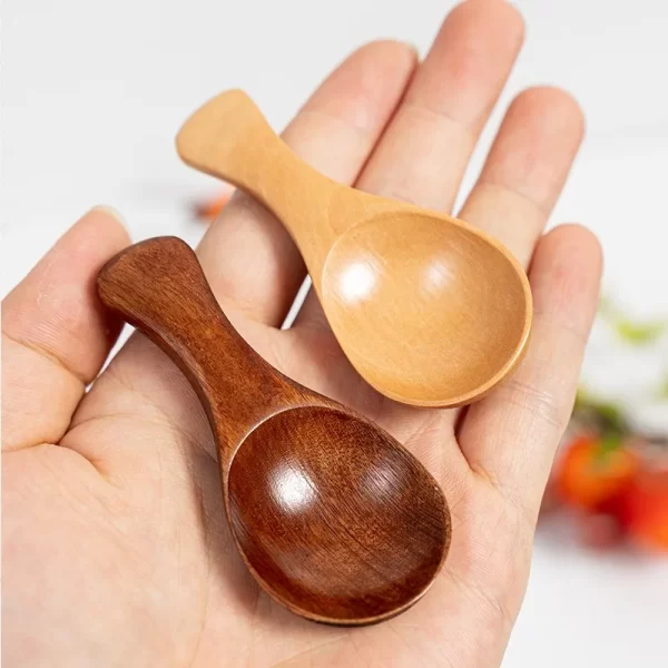 1-10PCS Mini Natural Wooden Spoons Scoop Tea Honey Coffee Condiment Salt Sugar Spoon Cooking Tools Household Kitchen Gadgets