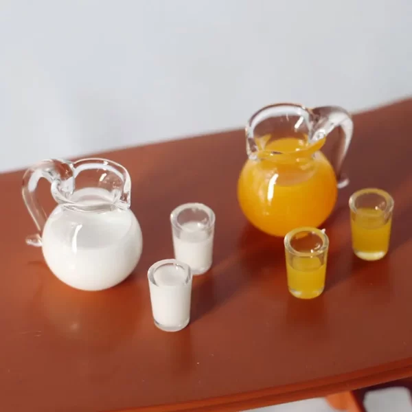 1/12 Scale Simulation Miniature Drinking Model Drinks Jug Cup Coffee Milk Lemon Water Orange Juice Doll Accessories