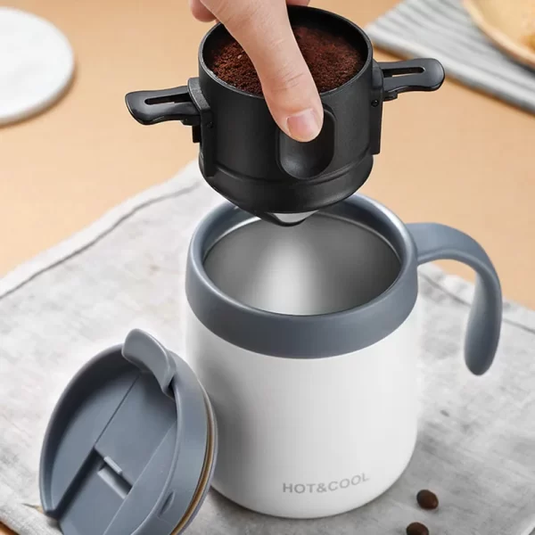 304 Stainless Steel Portable Coffee Filter Drip Coffee Tea Holder Reusable Mug Coffee Dripper Tea Cup Set Coffee Pot Coffeeware