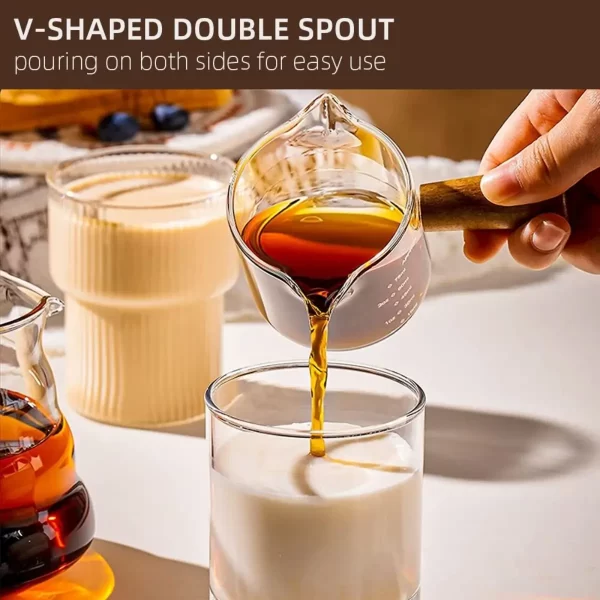 [Hot Sales] 75ml Glass Espresso Measuring Cup Double/Single Mouth Glass Milk Jug with Handle Glass Scale Measuring Mugs